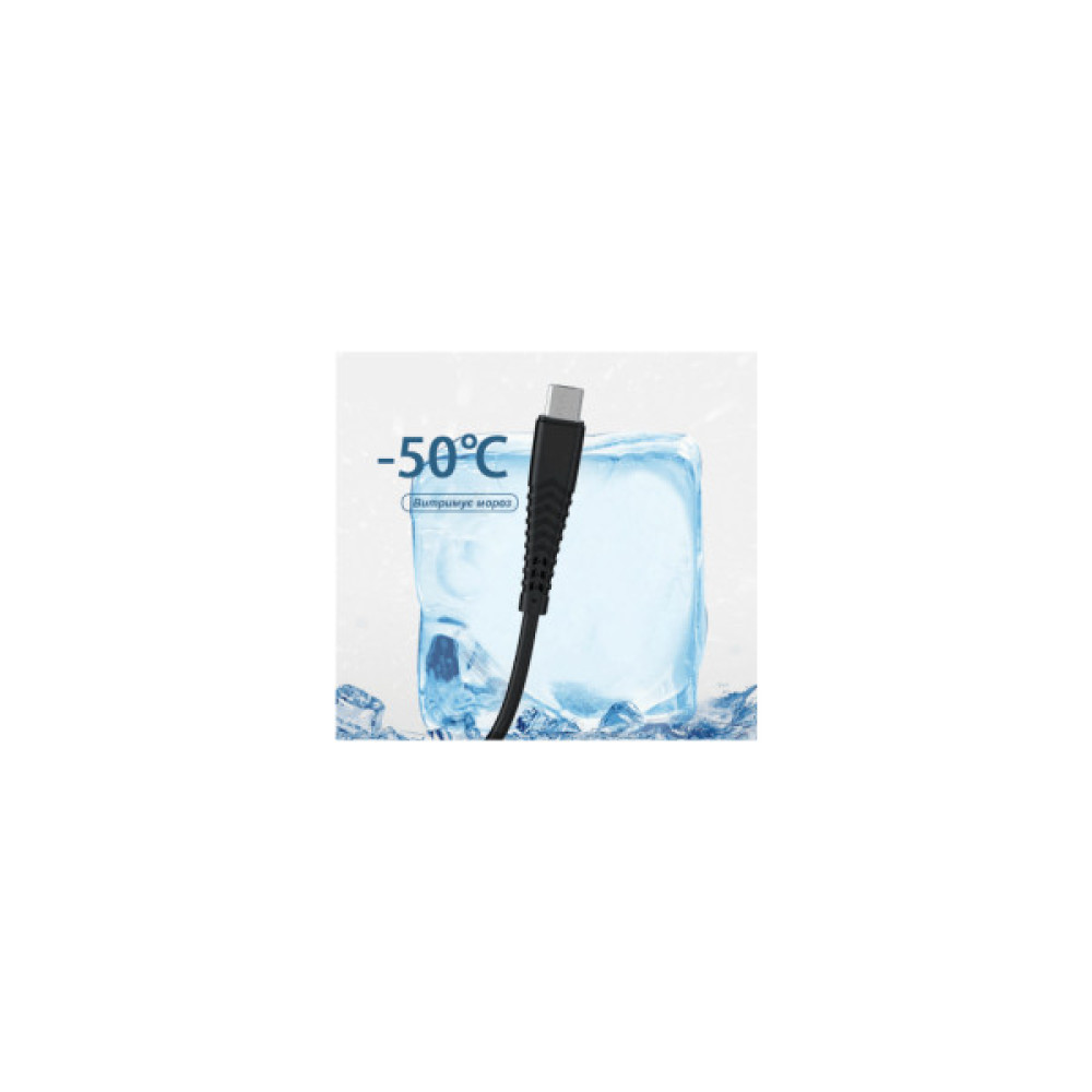 Дата кабель USB 2.0 AM to USB-C 1.0m 2.4A silicone black Denmen (DM-D42T-BK)