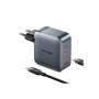 Зарядний пристрій Vention 3xUSB-C PD100W + 1xUSB QC3.0 30W GaN + cable USB-C to USB-C 1.0m gray (TZ-FETH0-EU)