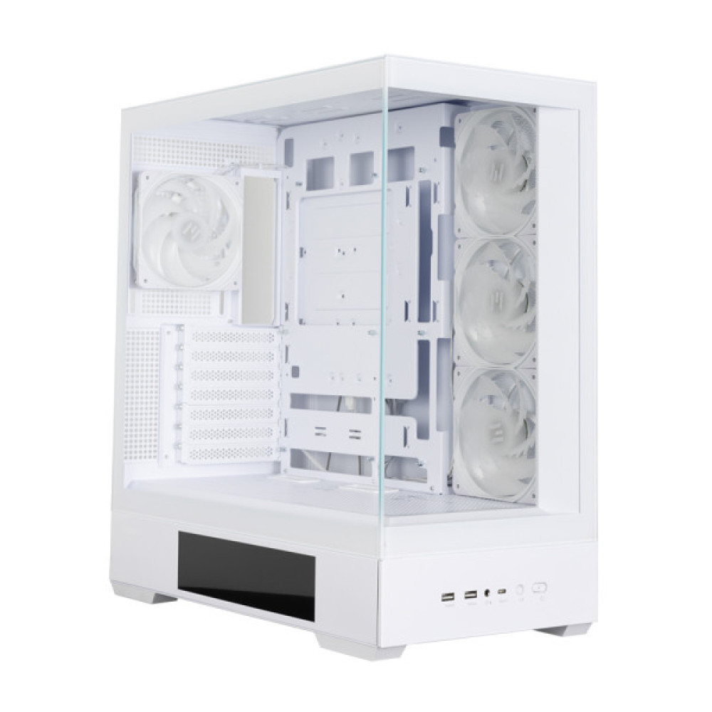 Корпус Zalman P40 DS без БЖ, 2xUSB3.0, 1x Type C, 3x120мм ARGB Reverse,  1x120мм ARGB, VGA 420мм, LCS ready, TG Side/Front Panel, Display, ATX, білий