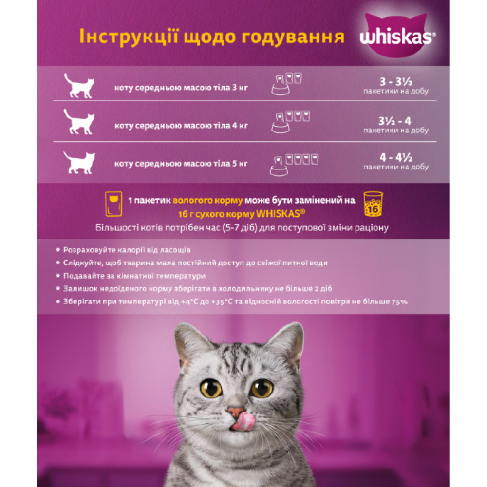 Вологий корм для кішок Whiskas Pure Delight курка в желе 85 г (5900951303333)