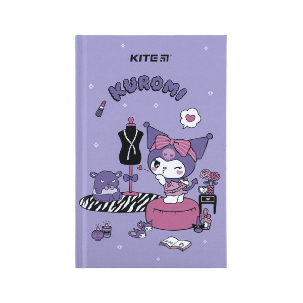 Блокнот Kite А6 Kuromi, тверда обкладинка, 80 аркушів, клітинка (HK24-199-2)
