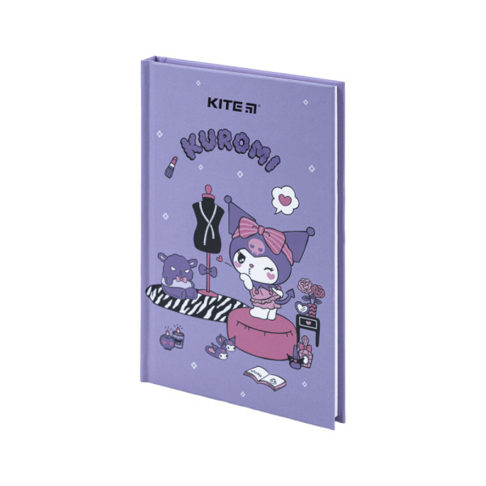 Блокнот Kite А6 Kuromi, тверда обкладинка, 80 аркушів, клітинка (HK24-199-2)