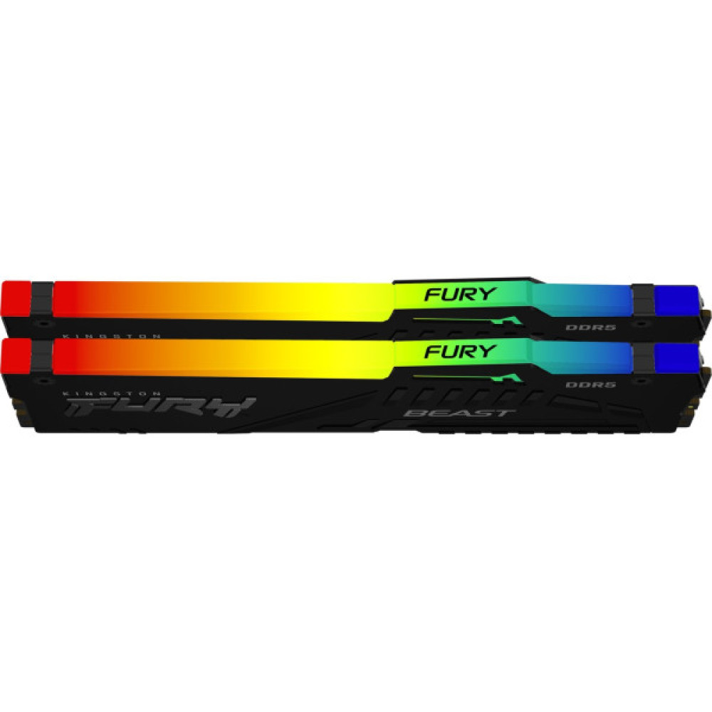 Пам'ять ПК Kingston DDR5 16GB KIT (8GBx2) 5200 FURY Beast RGB