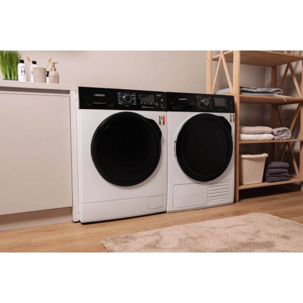 Сушильна машина ARDESTO тепловий насос Bianco Vero, 8кг, A+++, 63см, дисплей, інвертор, підсвіч.барабана, білий
