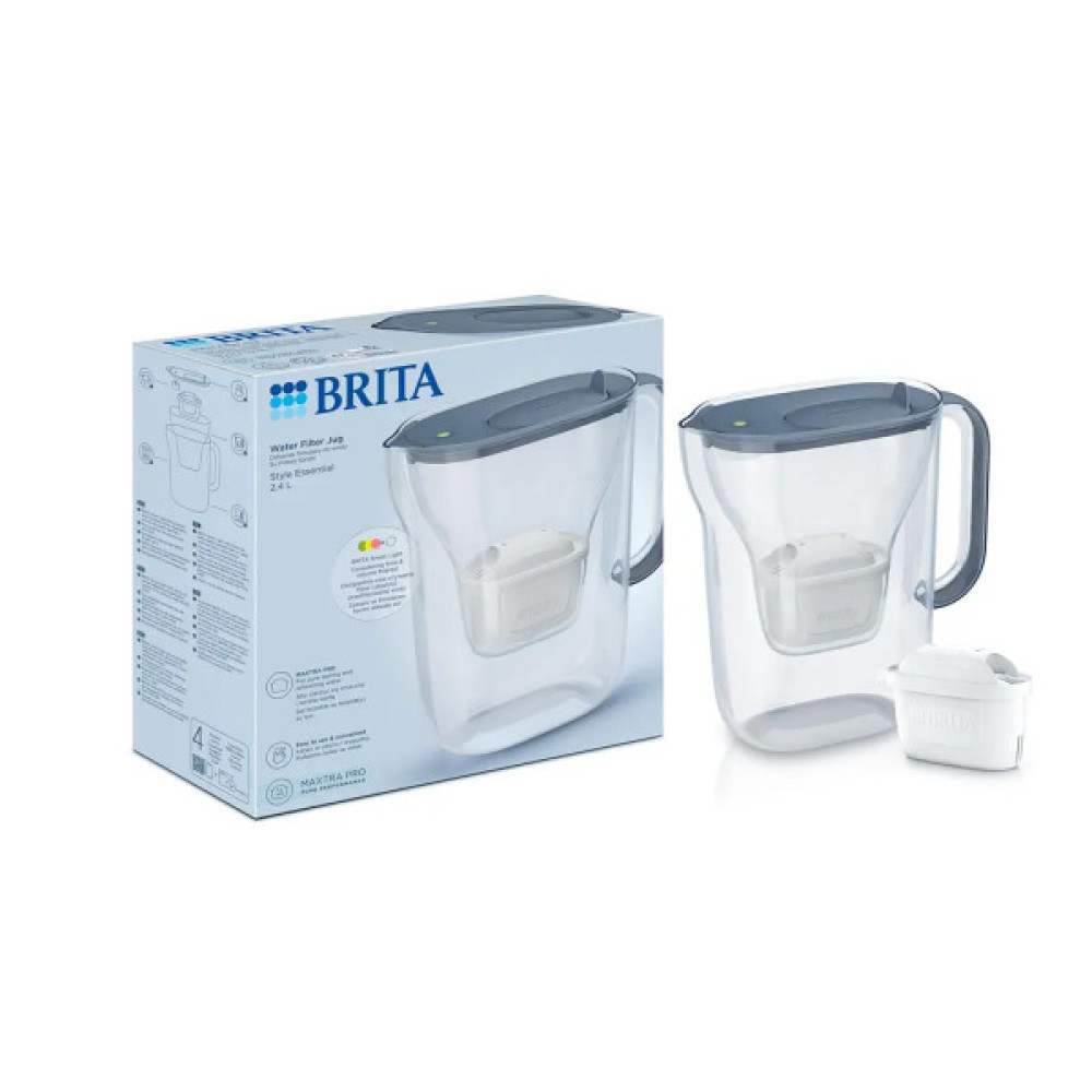 Фільтр-глечик Brita Style Essential MXPro 2.4л (1.4л очищеної води) з картриджем сіро-блакитний