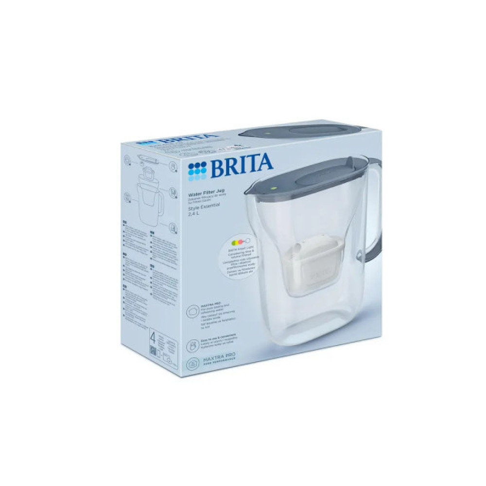 Фільтр-глечик Brita Style Essential MXPro 2.4л (1.4л очищеної води) з картриджем сіро-блакитний