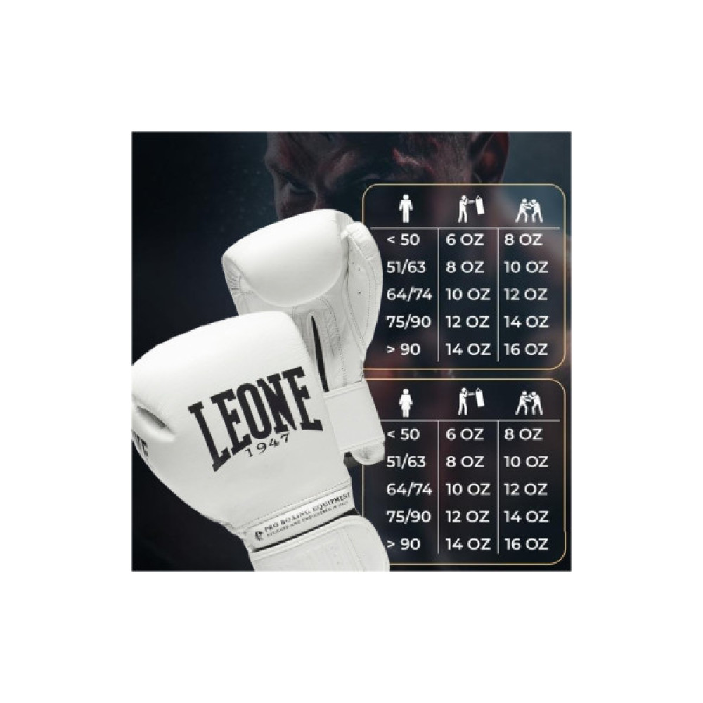 Боксерські рукавички Leone GN111 The Greatest White 10 унцій (GN111_White_10oz)