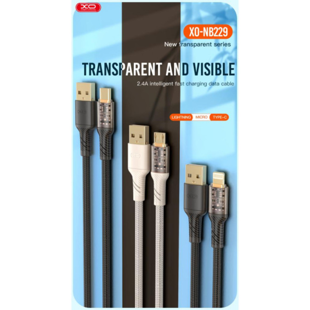 Дата кабель USB 2.0 AM to Micro 5P 1.0m 2.4A white XO (NB229-M-1-WH)