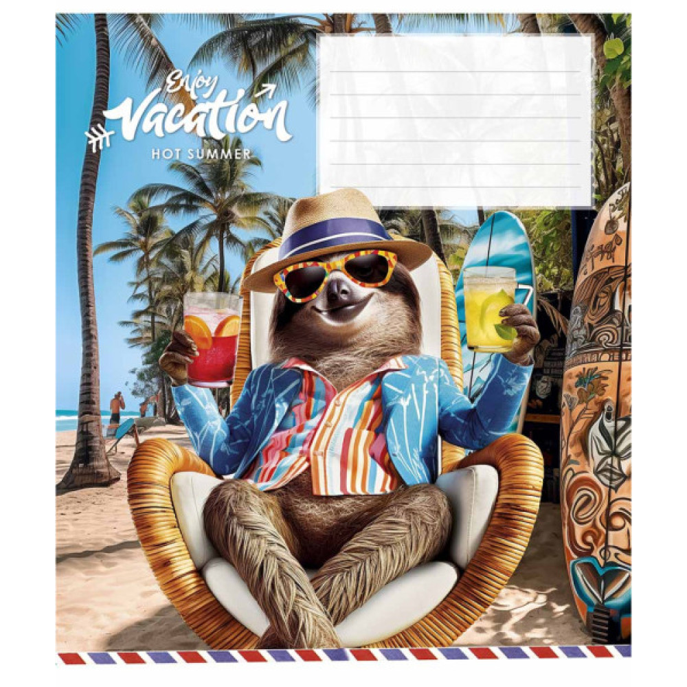 Зошит Школярик Cool vacation 12 аркушів лінія (012-3318L)