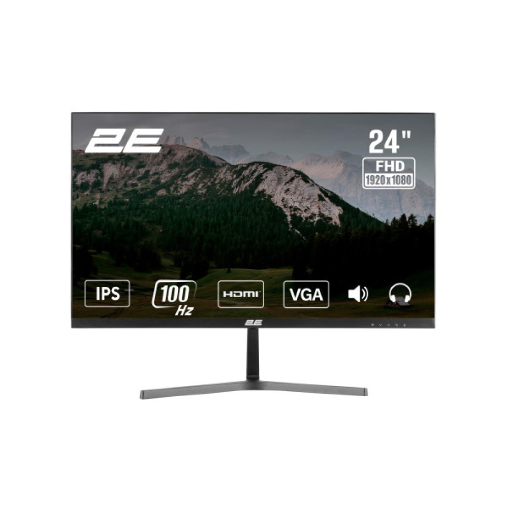 Монітор 2E 23.8" D2425B D-Sub, HDMI, MM, IPS, 100Hz, FreeSync