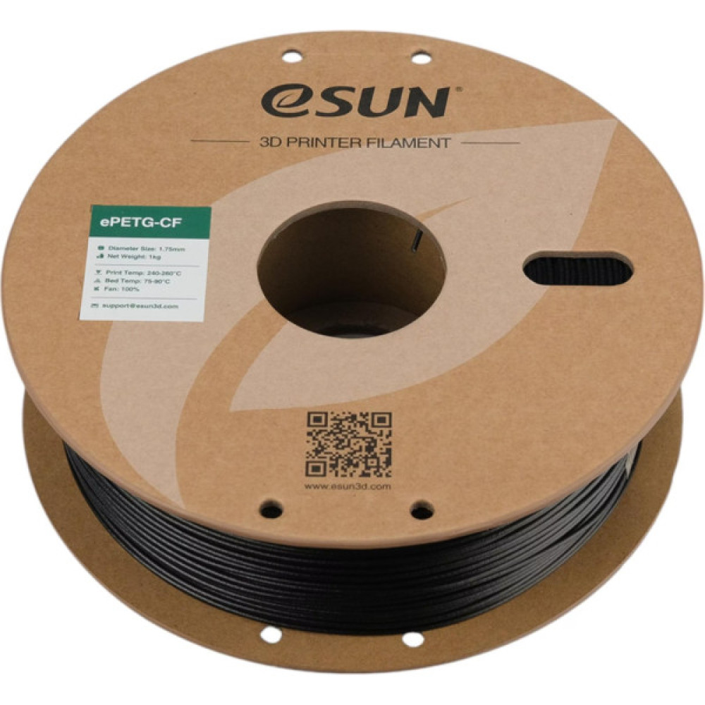 Пластик для 3D-принтера eSUN ePETG-CF 1,75mm 1kg BLACK (EPETG-CF-P175B1)