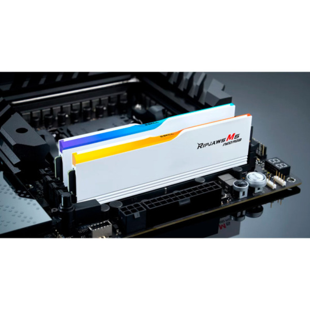 Модуль пам'яті для комп'ютера DDR5 32GB (2x16GB) 6000 MHz Ripjaws M5 Neo RGB Matte White G.Skill (F5-6000J3636F16GX2-RM5NRW)
