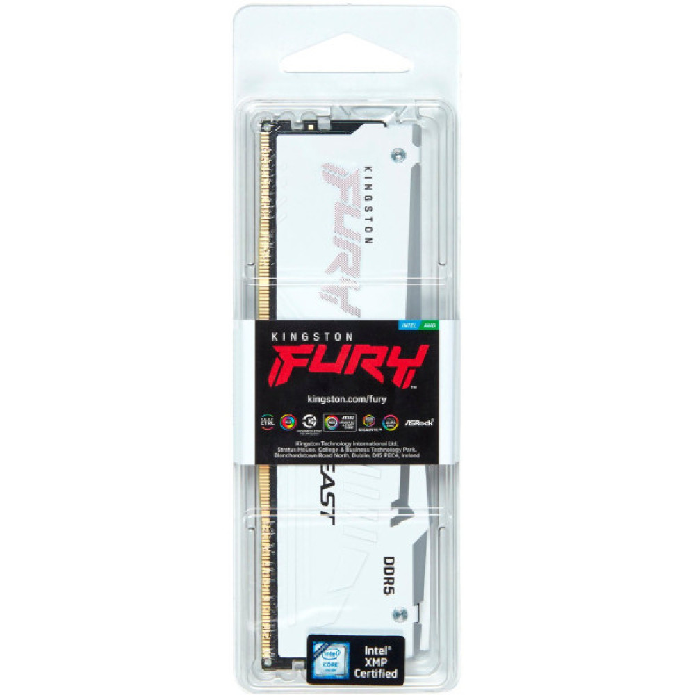 Пам'ять ПК Kingston DDR5 16GB 5600 FURY Beast RGB EXPO Білий
