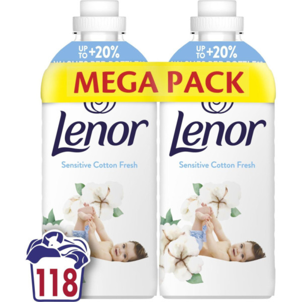 Кондиціонер для білизни Lenor Для чутливої шкіри Свіжість бавовни 2 х 1.239 л (8700216880824)