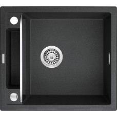 Мийка кухонна Deante Magnetic, граніт, квадрат, без крила, 560х500х219мм, чаша - 1, накладна, металічний графіт