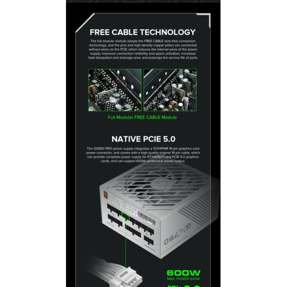 GAMEMAX GX-750 PRO WH (ATX3.0 PCIe5.0)