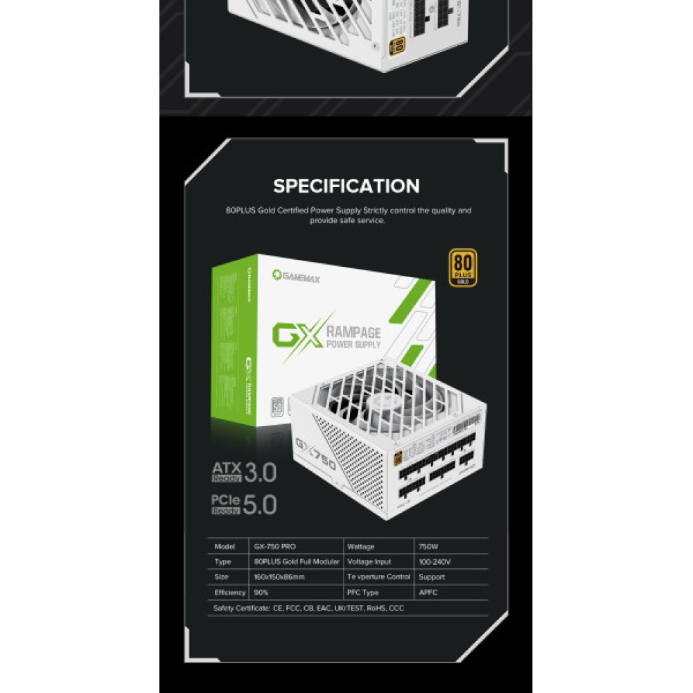 GAMEMAX GX-750 PRO WH (ATX3.0 PCIe5.0)