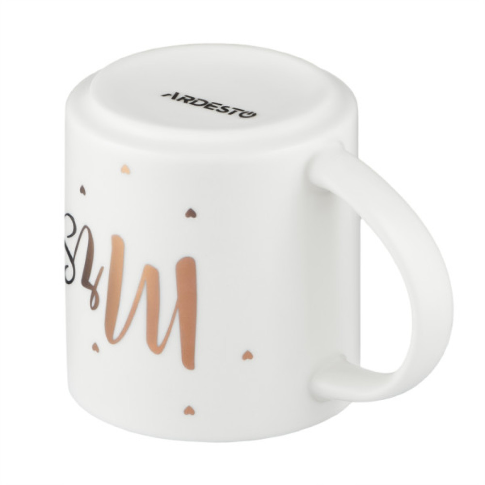 Чашка Ardesto Mrs, 280мл, порцеляна, білий (AR3499)