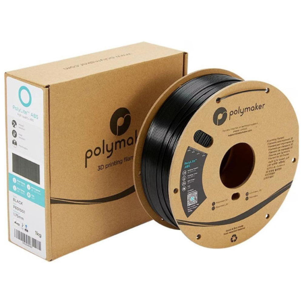 Пластик для 3D-принтера Polymaker ABS 1,75mm 1kg Black (PE01001)