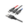Дата кабель USB 2.0 AM to Lightning + Micro 5P + USB-C 1.0m 2A nylon black+red+blue HOCO (6931474768636) Дата кабель USB 2.0 AM to Lightning + Micro 5P + USB-C 1.0m 2A nylon black+red+blue HOCO (6931474768636)