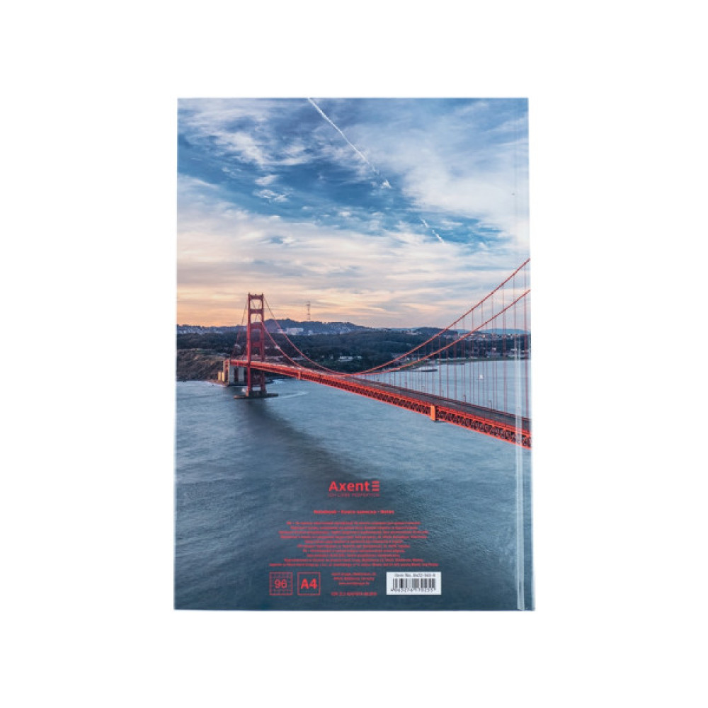 Канцелярська книга Axent Connect А4 у твердій обкладинці 96 аркуші клітинка (8422-565-A)
