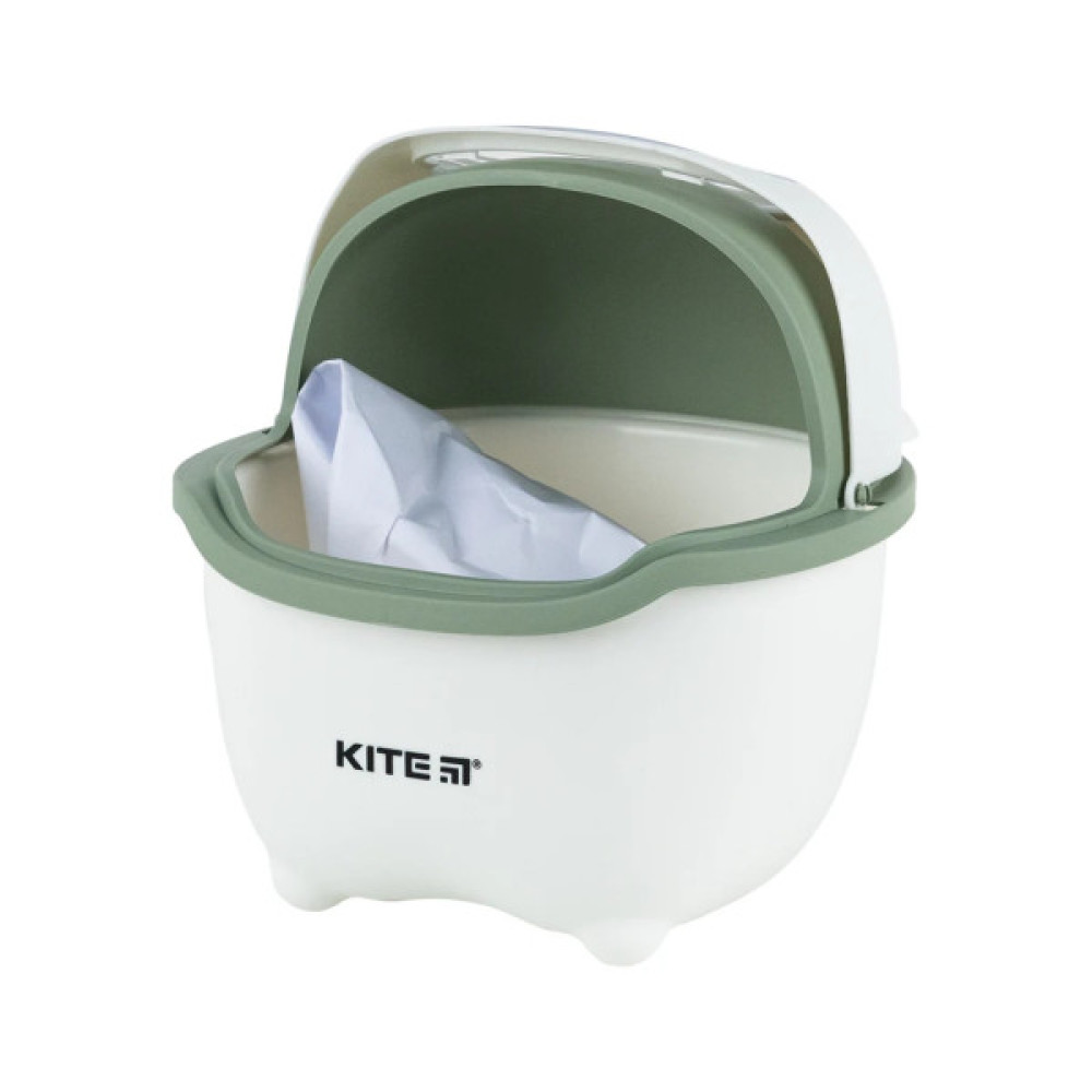 Кошик для паперів Kite Настільний контейнер для сміття, біло-зелений (K24-009-7)