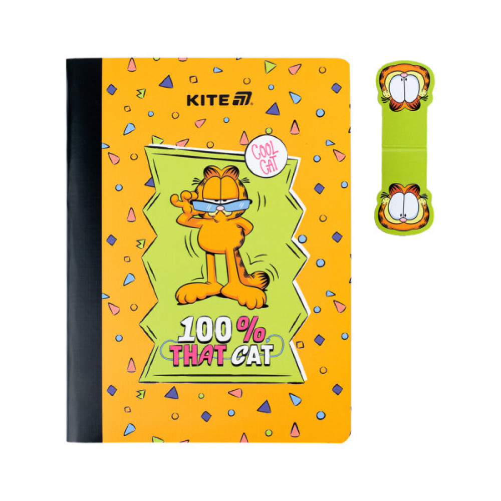 Блокнот Kite з магнітною закладкою Garfield А5, 60 аркушів, клітинка (GF25-192)