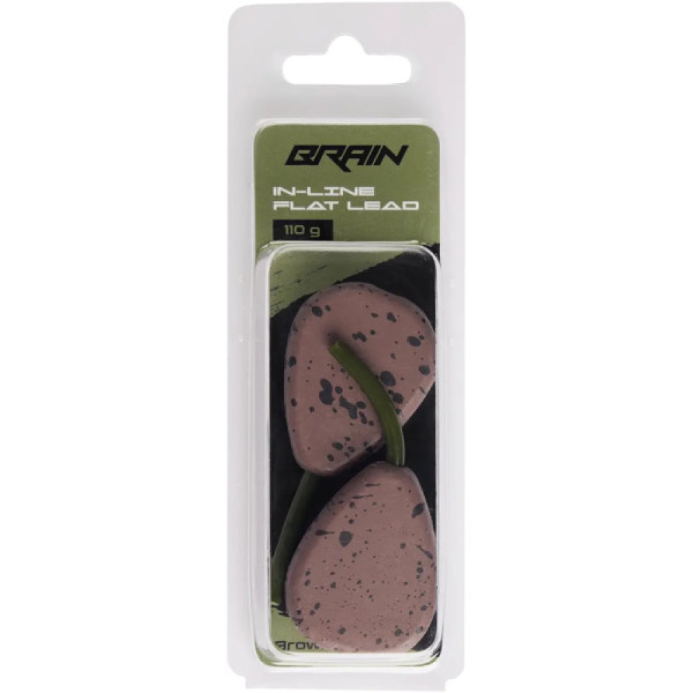 Грузило Brain In-Line Flat Lead 110g 2шт/уп Brown (1858.32.17)