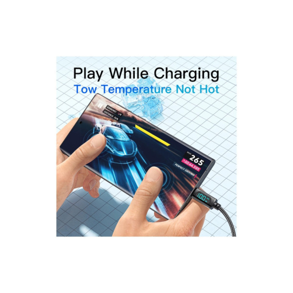 Дата кабель USB-C to USB-C 1.0m 100W LED black Essager (EXCTT1-XY01-P)