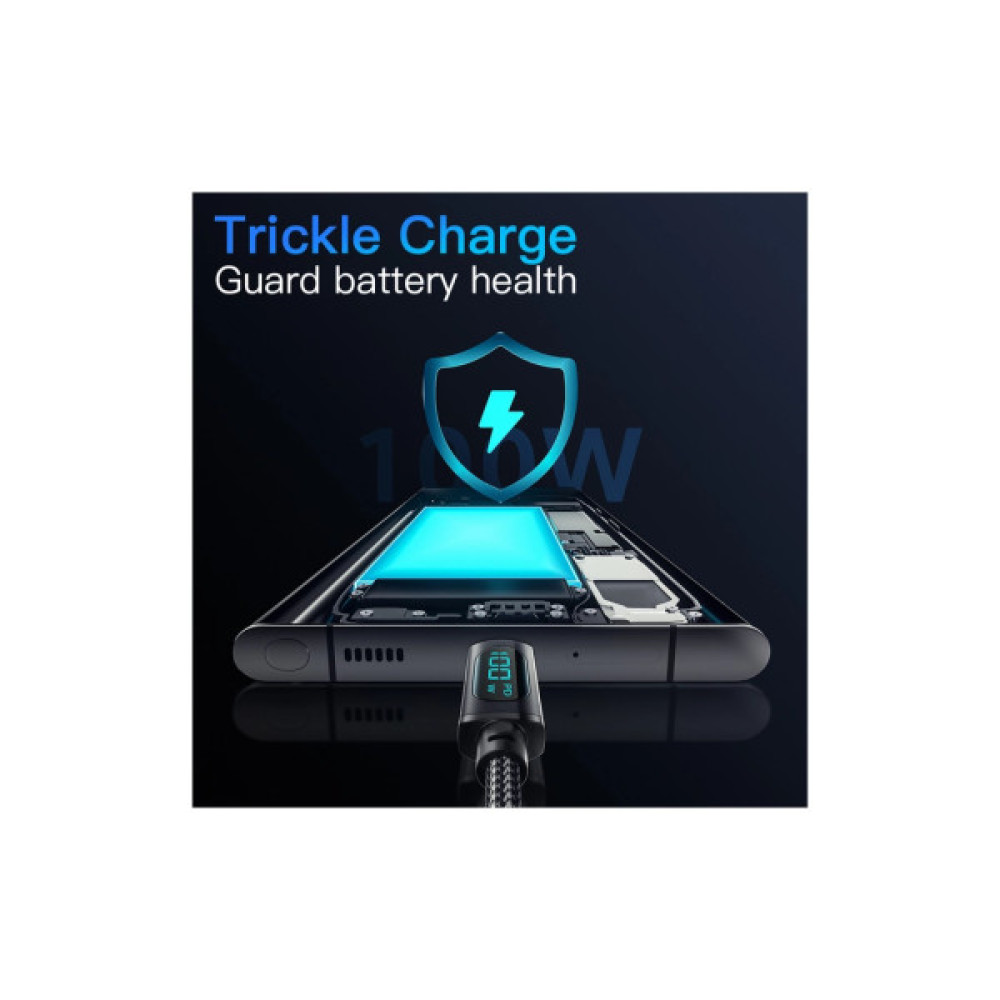 Дата кабель USB-C to USB-C 1.0m 100W LED black Essager (EXCTT1-XY01-P)