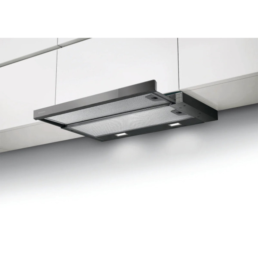 Витяжка Faber телескоп, 60см, 701м.куб/год, Flexa Ng Glass Lux Bk A60, чорний