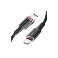 Дата кабель USB-C to Lightning 1.2m 3A 20W silicon black Acefast (6974316280644)