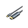 Кабель мультимедійний USB-C to HDMI M 1.5m 4K60Hz + USB-C F power gray Vention (ABLHG)