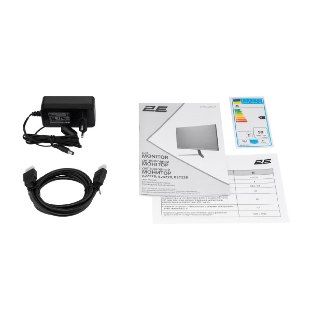 Монітор 2E 21.5" A2222B D-Sub, HDMI, MM, VA, 75Hz