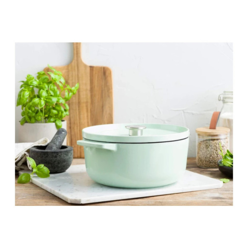Каструля KitchenAid чавунна з кришкою 5,2 л Фісташкова (CC007434-001)