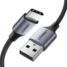 Дата кабель USB 2.0 AM to USB-C 2.0m US288 Aluminum Braid Black Ugreen (60128)