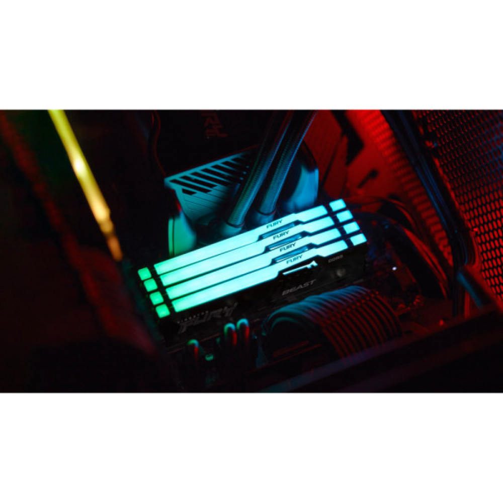 Модуль пам'яті для комп'ютера DDR5 32GB 5200 MHz Beast RGB EXPO Black Kingston Fury (ex.HyperX) (KF552C40BB2A-32)