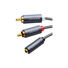 Кабель мультимедійний 3.5mm F to 2xRCA M 1.0m Black Ugreen (10588)