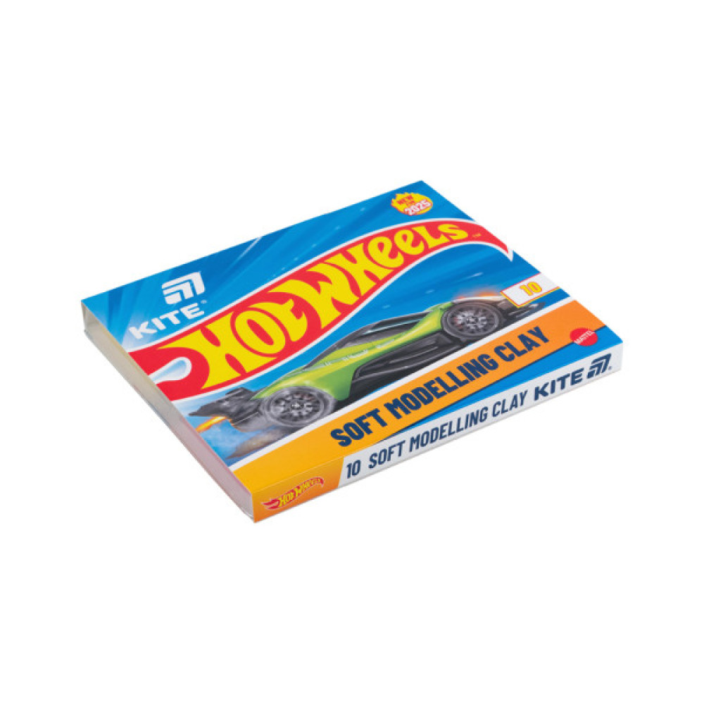 Пластилін Kite Hot Wheels восковий, 10 кольорів, 200 г (HW25-084)