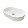 Раковина, умивальник Adamant BESTE NEW, штучний камінь, овальна, без отвору для змішувача та переливу, 540x350x110мм, накладний, білий