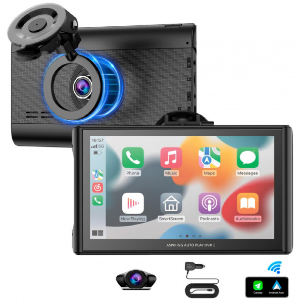 Автомобільний монітор Aspiring Auto Play DVR 1, Magnet, CarPlay, Android auto