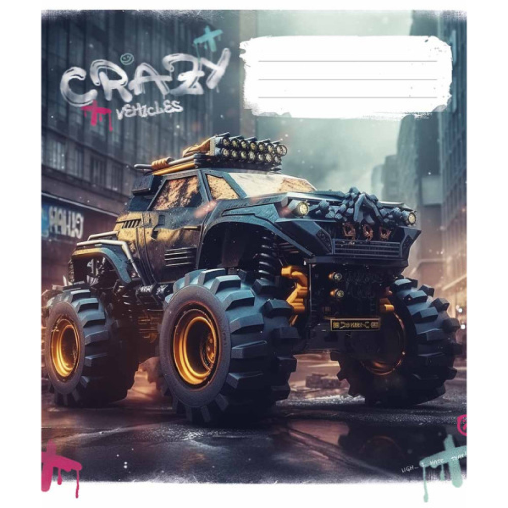 Зошит Школярик Monster trucks 48 аркушів лінія (048-3283L)