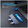 Концентратор Ugreen CM219 HUB Type-C to 4xUSB with USB-C Power Port (Gray) (70336) Концентратор Ugreen CM219 HUB Type-C to 4xUSB with USB-C Power Port (Gray) (70336)