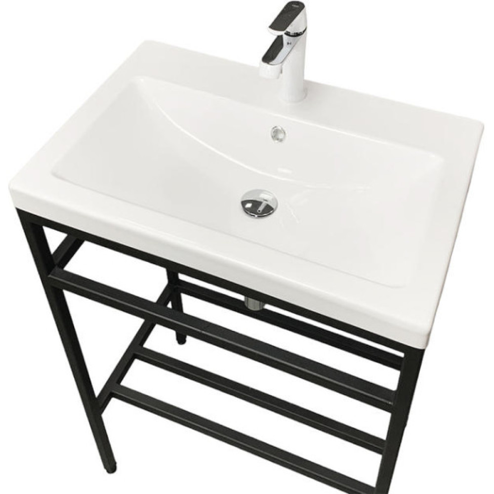 Раковина, умивальник Adamant CERS, штучний камінь, прямокут., з отвором для змішувача, з отвором для переливу, 495x390x158мм, накладний, білий