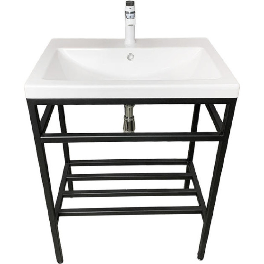 Раковина, умивальник Adamant CERS, штучний камінь, прямокут., з отвором для змішувача, з отвором для переливу, 495x390x158мм, накладний, білий