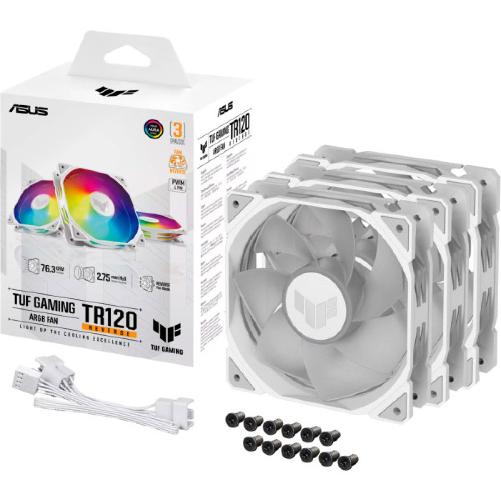 Кулер до корпусу ASUS TUF GAMING TR120 FAN ARGB REVERSE WHITE (90DA00D3-B09020)