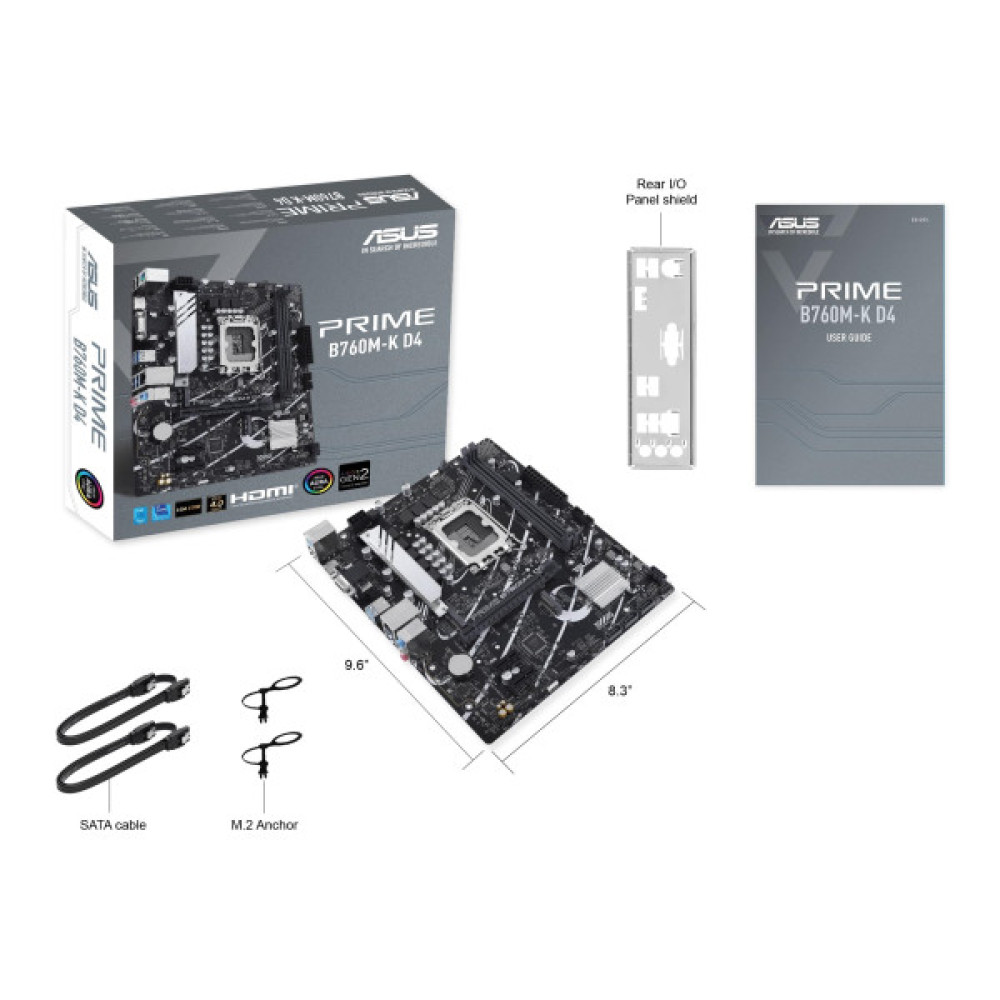 Материнcька плата ASUS PRIME B760M-K D4 s1700 B760 2xDDR4 M.2 HDMI D-Sub mATX