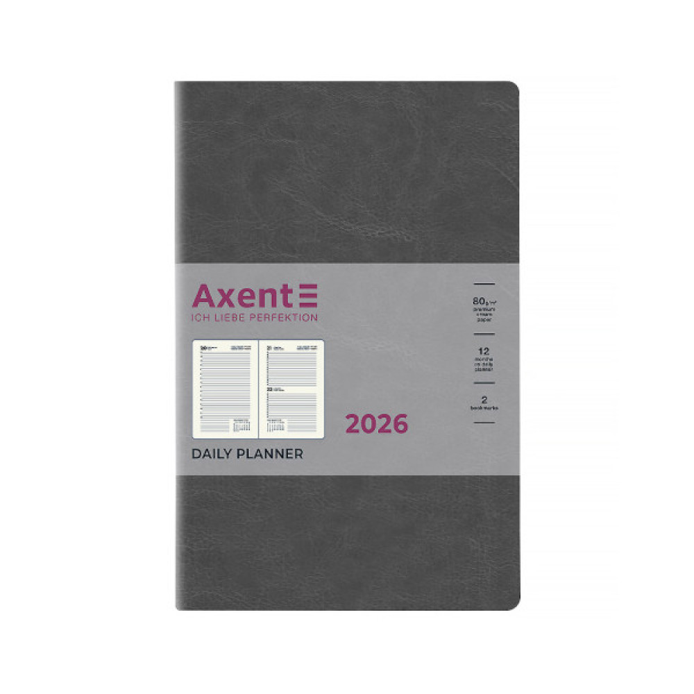Тижневик Axent датований 2026 Partner City Soft, 145х210, сірий (8821-26-06-A)