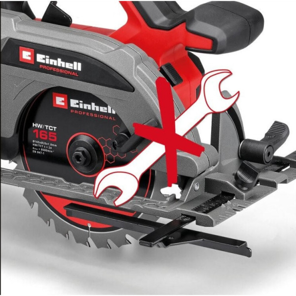 Пила дискова акумуляторна Einhell TP-CS 18/165 Li BL-Solo 18В 5000об/хв 165х20мм 2.95кг без АКБ та ЗП