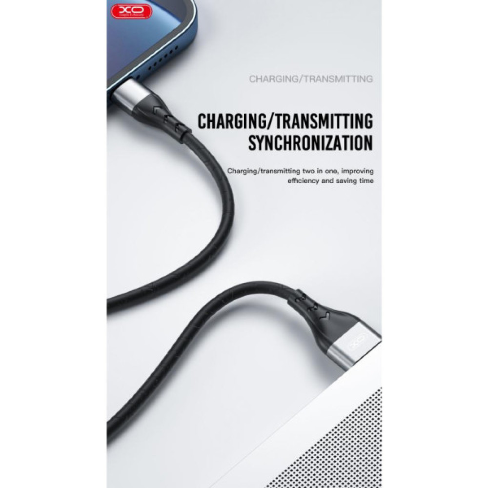 Дата кабель USB 2.0 AM to Lightning 1.0m 2.4A double-side grey XO (NB188-L-1-GR)